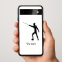כיסוי בעיצוב אישי עם השם שלך לדגם - Google Pixel 9a 5G בעיצוב לוחם סייף