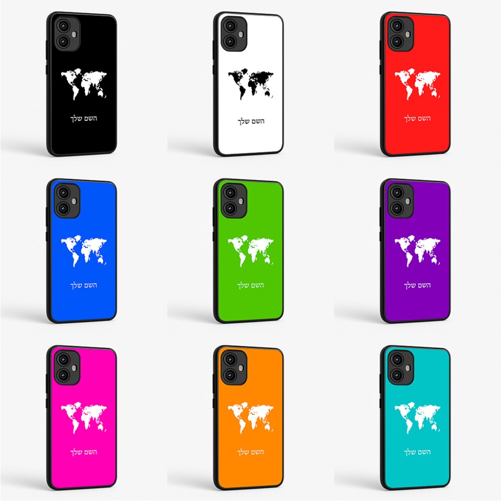 כיסוי בעיצוב אישי עם השם שלך לדגם - Motorola Edge 50 Fusion 5G בעיצוב מפת העולם
