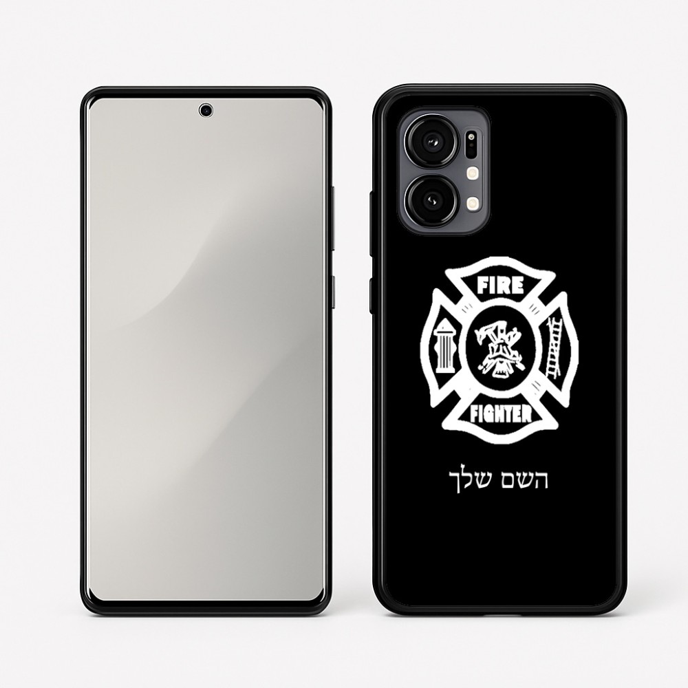 כיסוי בעיצוב אישי עם השם שלך לדגם - Motorola Edge 50 Fusion 5G בעיצוב כבאי - תגית
