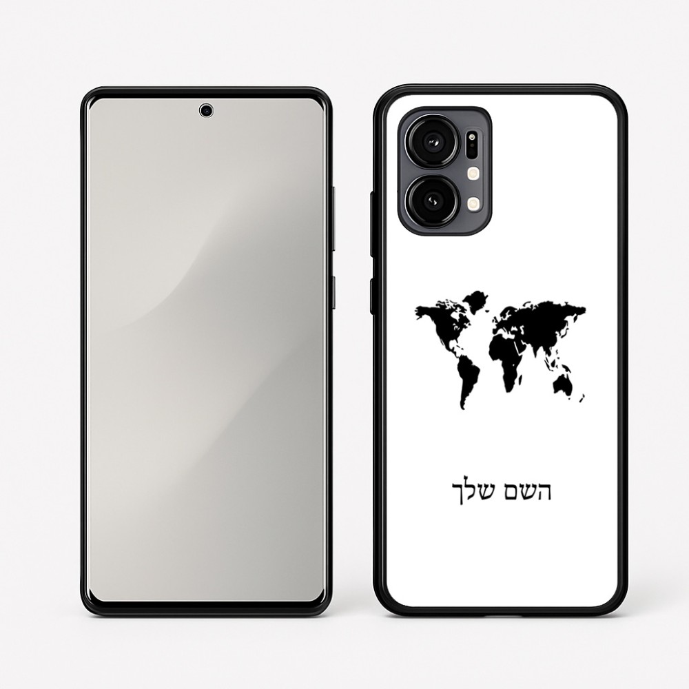 כיסוי בעיצוב אישי עם השם שלך לדגם - Motorola Edge 50 Fusion 5G בעיצוב מפת העולם