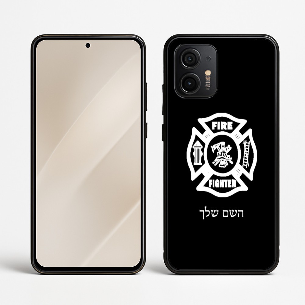 כיסוי בעיצוב אישי עם השם שלך לדגם - Motorola Edge 50 Neo 5G בעיצוב כבאי - תגית