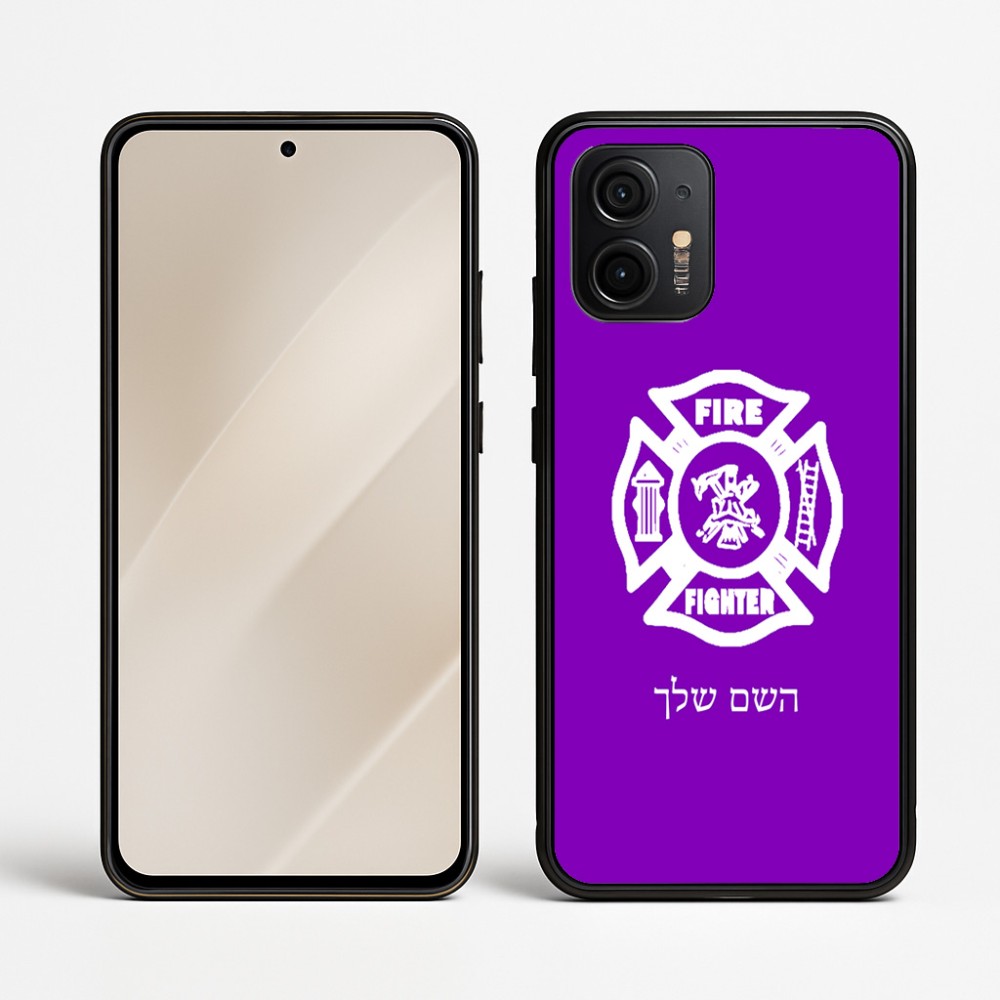 כיסוי בעיצוב אישי עם השם שלך לדגם - Motorola Edge 50 Neo 5G בעיצוב כבאי - תגית