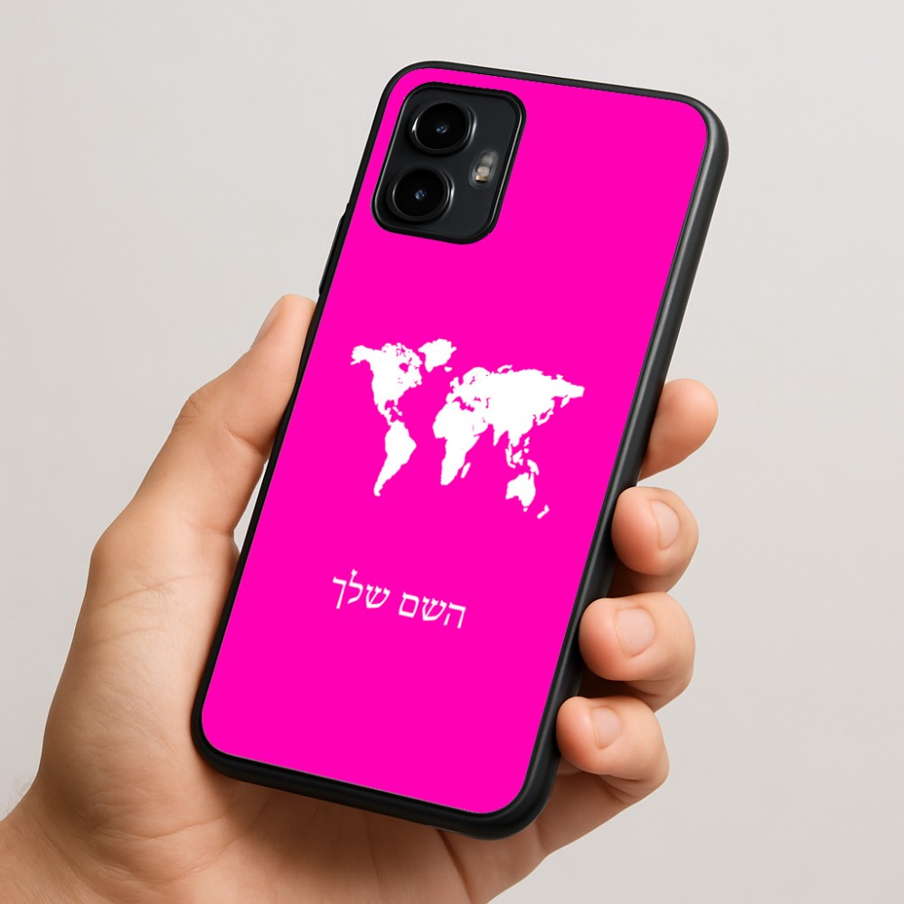כיסוי בעיצוב אישי עם השם שלך לדגם - Motorola Edge 50 Neo 5G בעיצוב מפת העולם