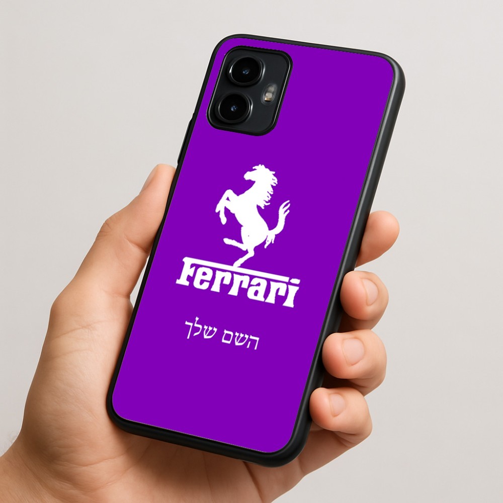 כיסוי בעיצוב אישי עם השם שלך לדגם - Motorola Edge 50 Neo 5G בעיצוב פרארי