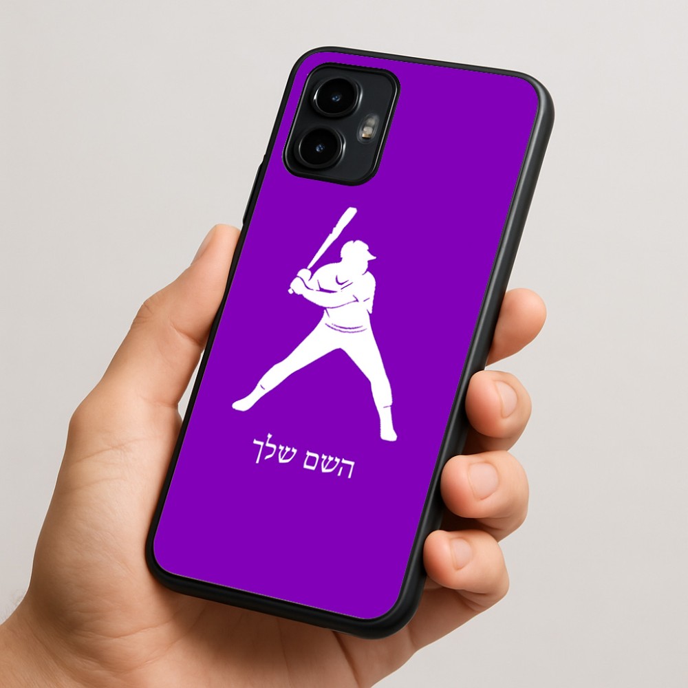 כיסוי בעיצוב אישי עם השם שלך לדגם - Motorola Edge 50 Neo 5G בעיצוב שחקן בייסבול