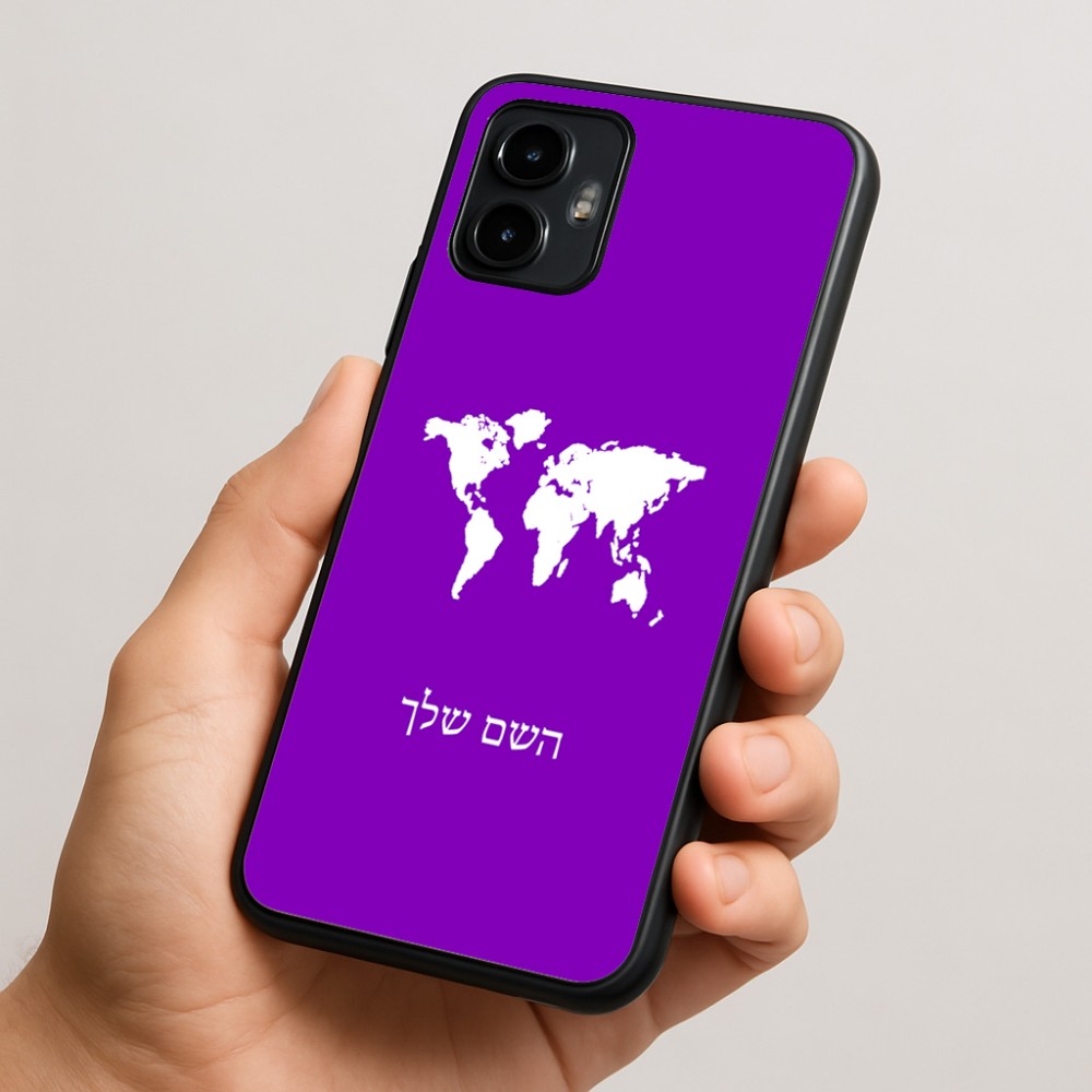 כיסוי בעיצוב אישי עם השם שלך לדגם - Motorola Edge 50 Neo 5G בעיצוב מפת העולם