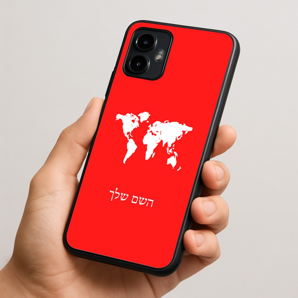 כיסוי בעיצוב אישי עם השם שלך לדגם - Motorola Edge 50 Neo 5G בעיצוב מפת העולם