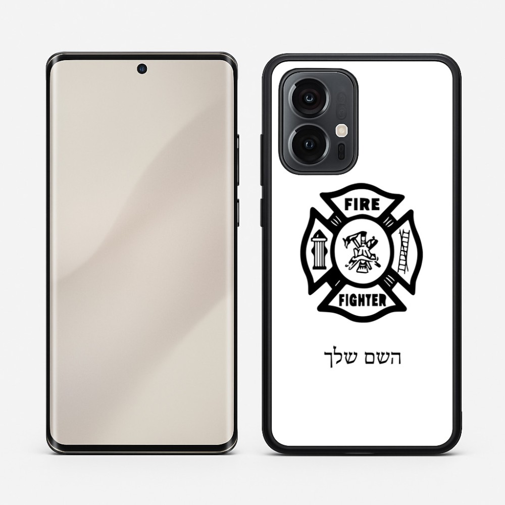 כיסוי בעיצוב אישי עם השם שלך לדגם - Motorola Edge 50 Pro 5G בעיצוב כבאי - תגית