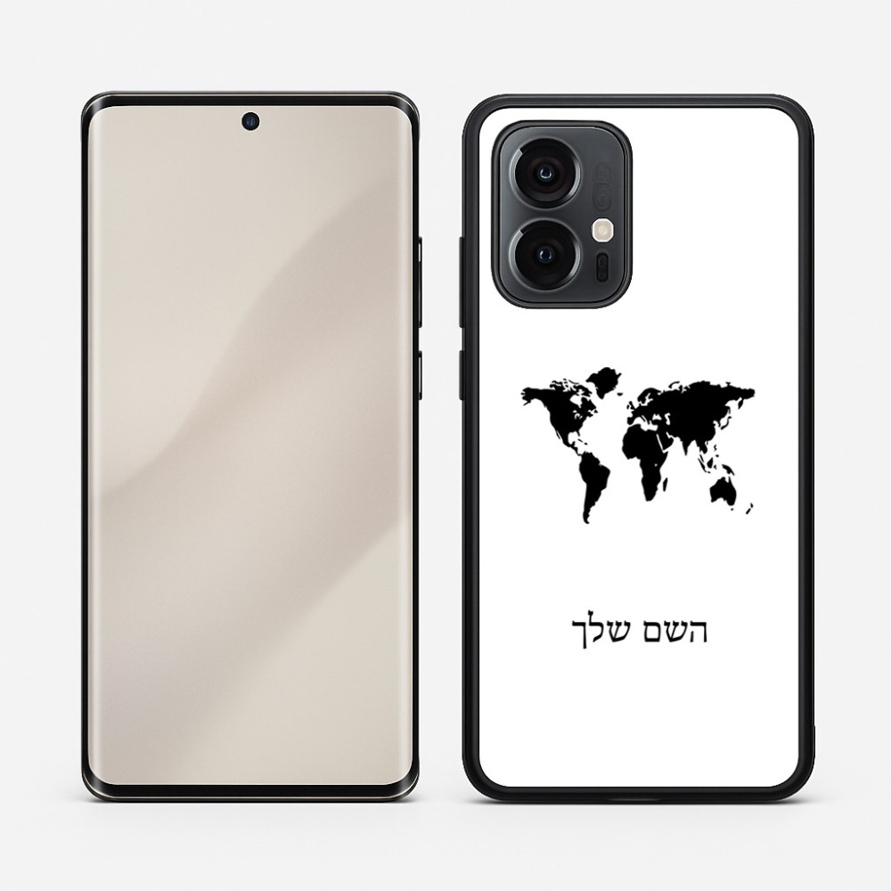 כיסוי בעיצוב אישי עם השם שלך לדגם - Motorola Edge 50 Pro 5G בעיצוב מפת העולם