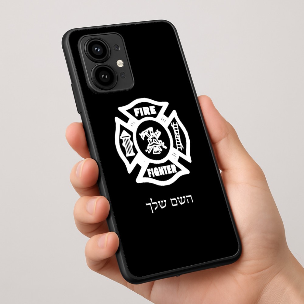 כיסוי בעיצוב אישי עם השם שלך לדגם - Motorola Edge 50 Pro 5G בעיצוב כבאי - תגית