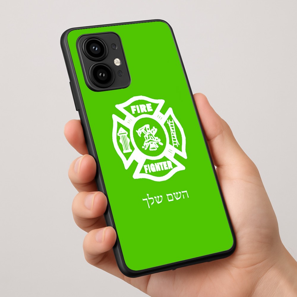 כיסוי בעיצוב אישי עם השם שלך לדגם - Motorola Edge 50 Pro 5G בעיצוב כבאי - תגית
