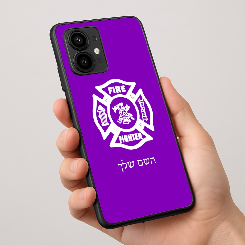 כיסוי בעיצוב אישי עם השם שלך לדגם - Motorola Edge 50 Pro 5G בעיצוב כבאי - תגית