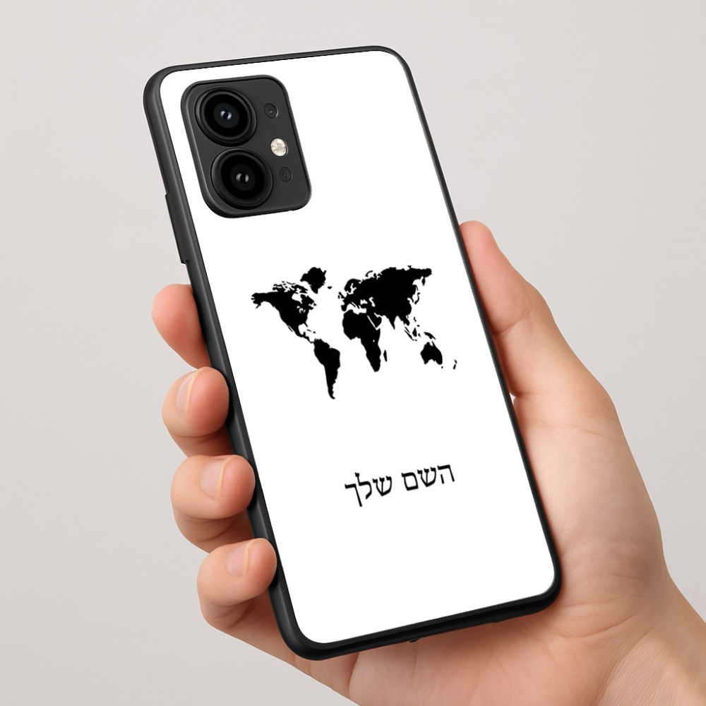 כיסוי בעיצוב אישי עם השם שלך לדגם - Motorola Edge 50 Pro 5G בעיצוב מפת העולם
