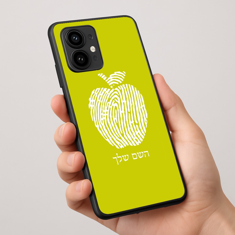 כיסוי בעיצוב אישי עם השם שלך לדגם - Motorola Edge 50 Pro 5G בעיצוב הדפס תפוח