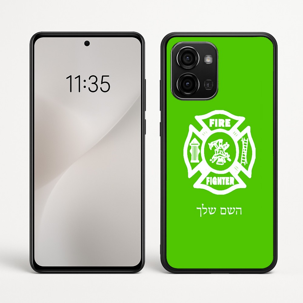 כיסוי בעיצוב אישי עם השם שלך לדגם - Motorola Edge 60 Fusion 5G בעיצוב כבאי - תגית