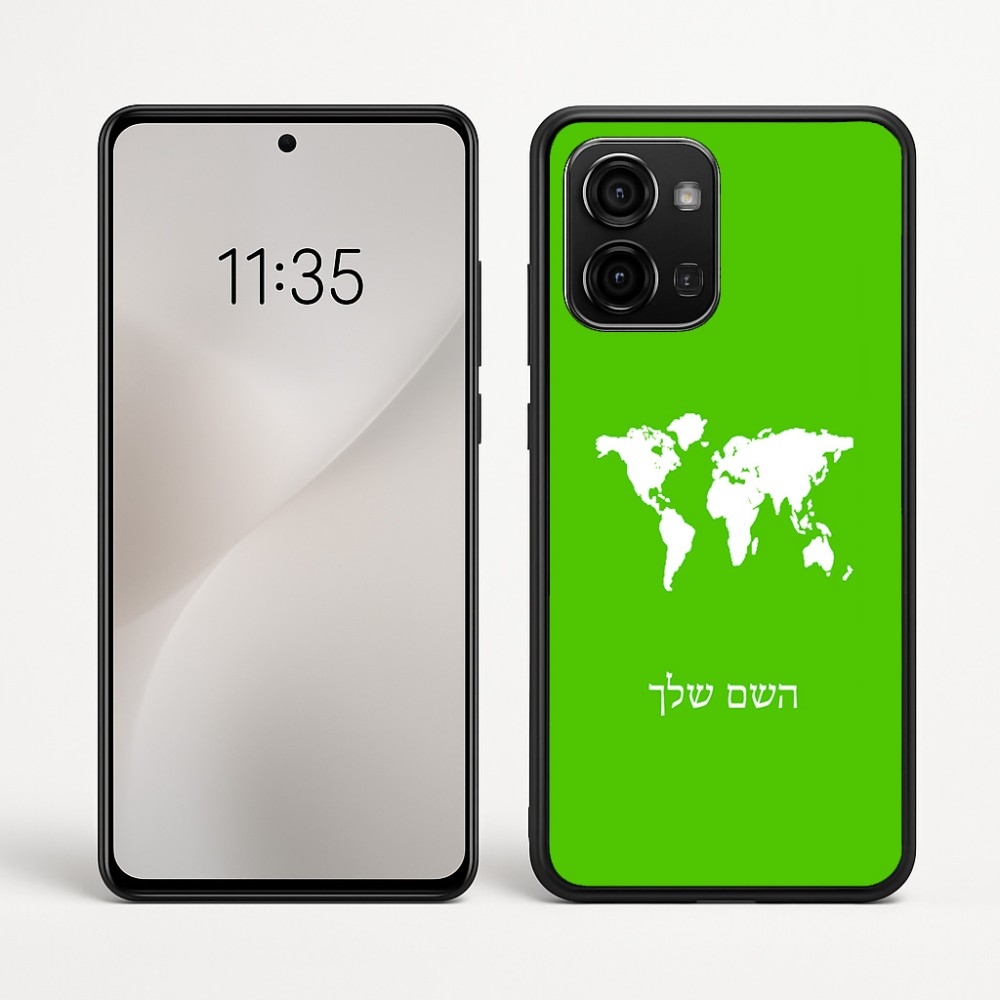 כיסוי בעיצוב אישי עם השם שלך לדגם - Motorola Edge 60 Fusion 5G בעיצוב מפת העולם