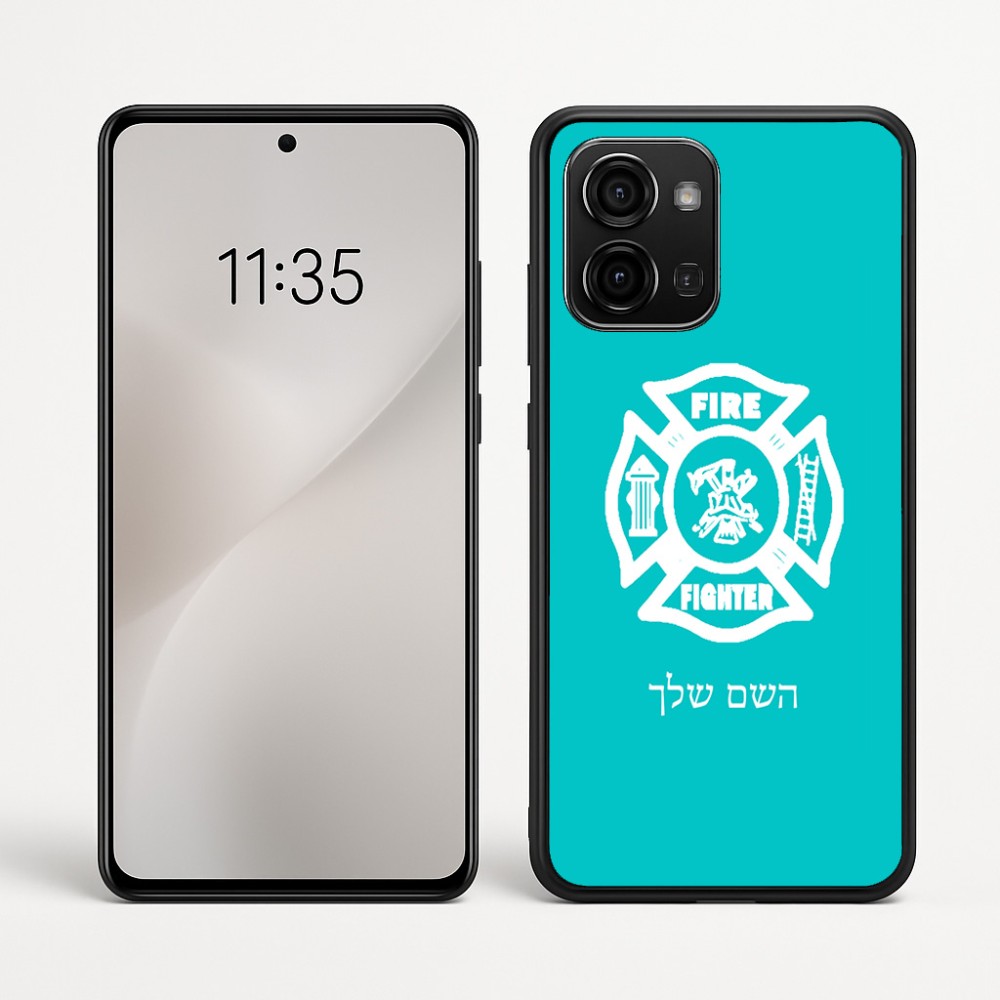 כיסוי בעיצוב אישי עם השם שלך לדגם - Motorola Edge 60 Fusion 5G בעיצוב כבאי - תגית