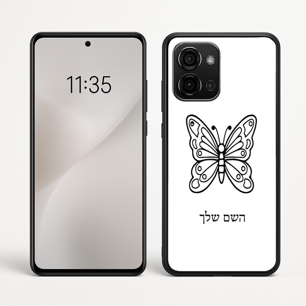 כיסוי בעיצוב אישי עם השם שלך לדגם - Motorola Edge 60 Fusion 5G בעיצוב פרפר