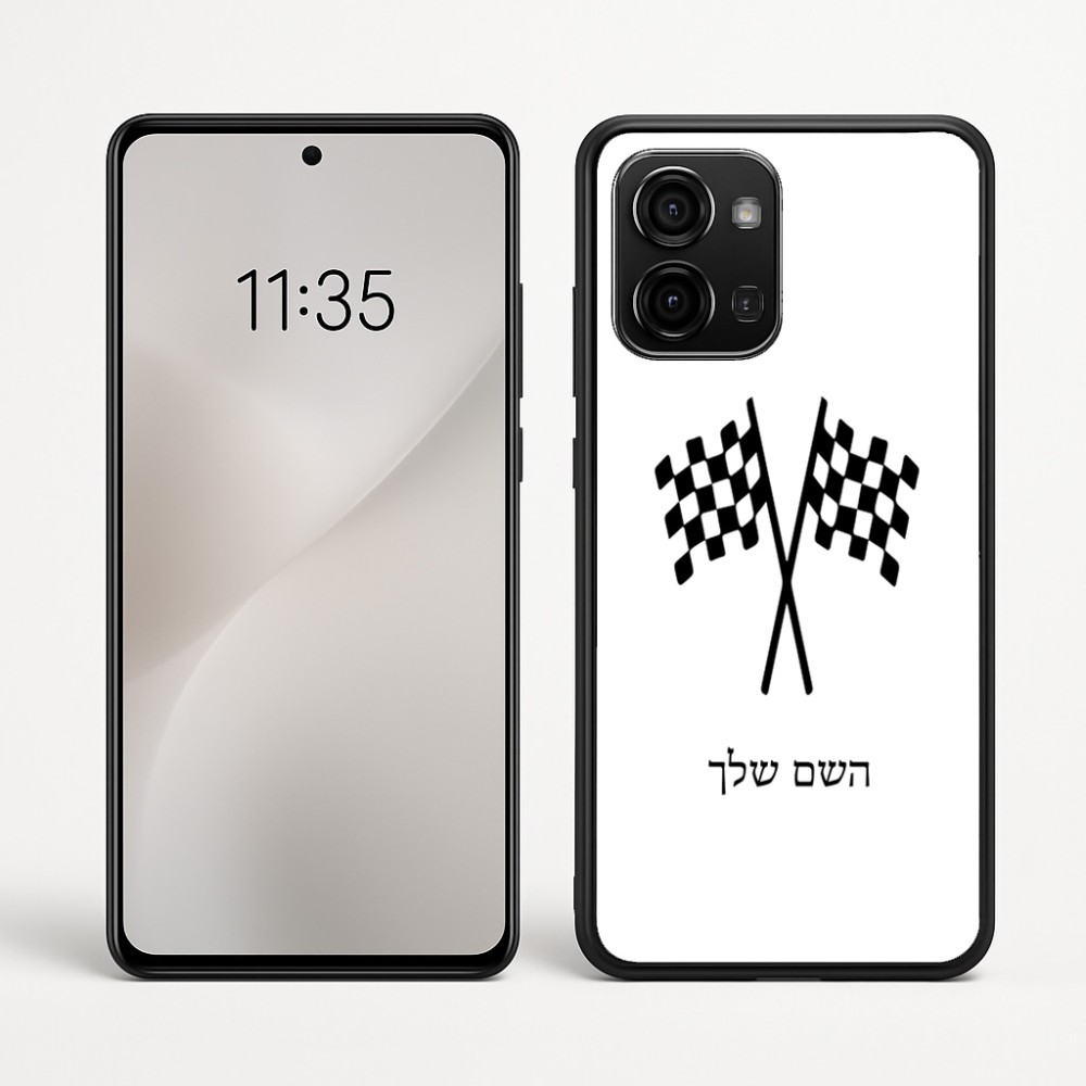 כיסוי בעיצוב אישי עם השם שלך לדגם - Motorola Edge 60 Fusion 5G בעיצוב דגל המירוץ