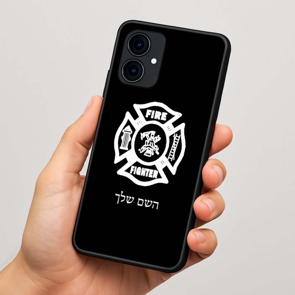 כיסוי בעיצוב אישי עם השם שלך לדגם - Motorola Edge 60 Fusion 5G בעיצוב כבאי - תגית