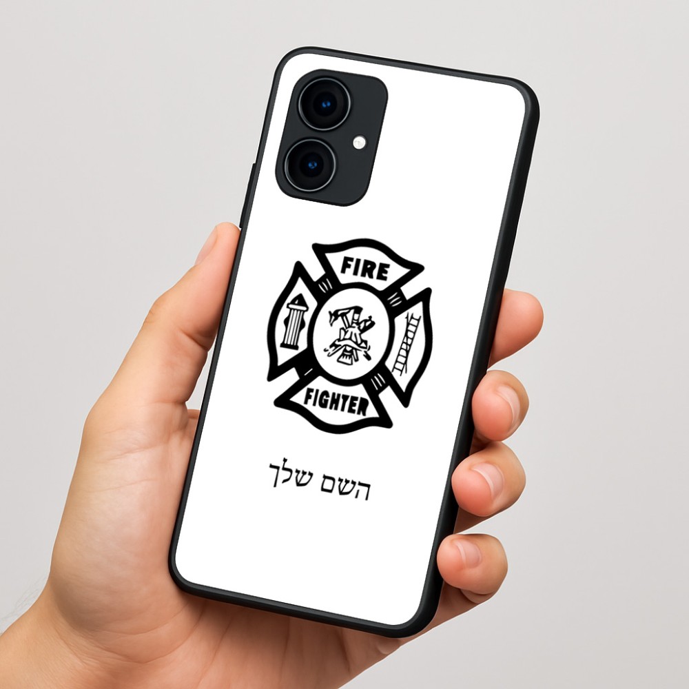 כיסוי בעיצוב אישי עם השם שלך לדגם - Motorola Edge 60 Fusion 5G בעיצוב כבאי - תגית