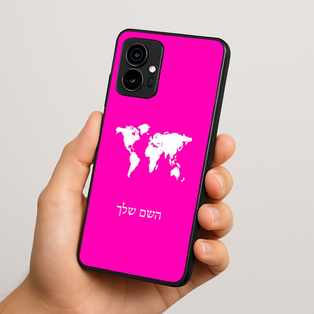כיסוי בעיצוב אישי עם השם שלך לדגם - Motorola Edge 70 5G בעיצוב מפת העולם