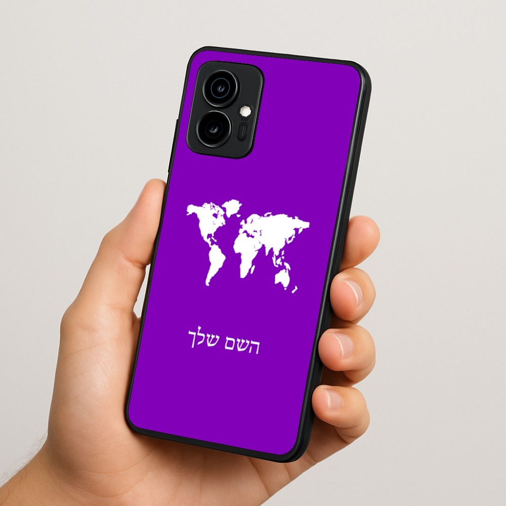 כיסוי בעיצוב אישי עם השם שלך לדגם - Motorola Edge 70 5G בעיצוב מפת העולם