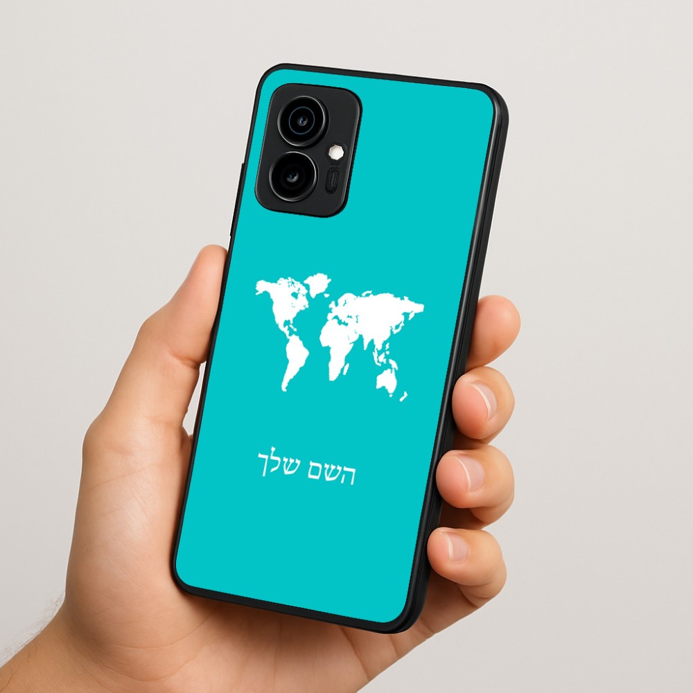 כיסוי בעיצוב אישי עם השם שלך לדגם - Motorola Edge 70 5G בעיצוב מפת העולם
