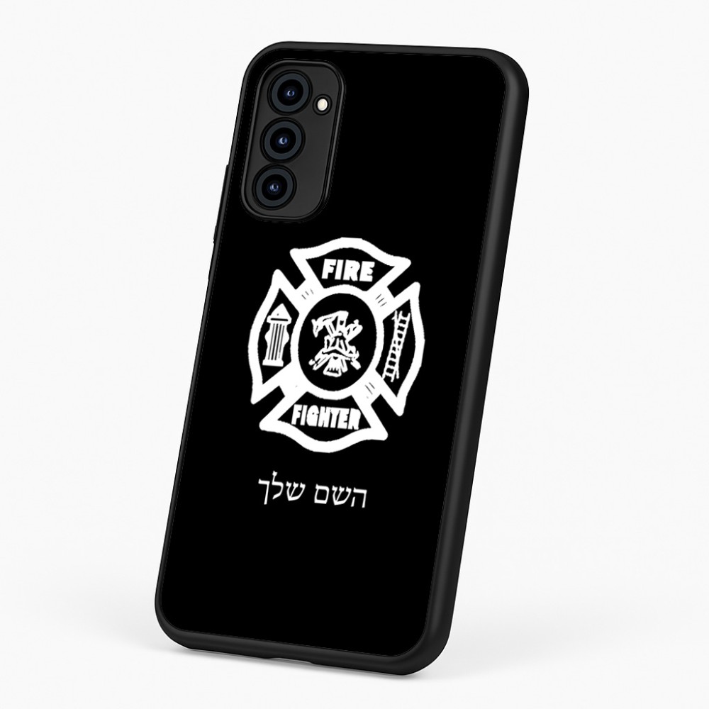 כיסוי בעיצוב אישי עם השם שלך לדגם - Motorola G96 בעיצוב כבאי - תגית
