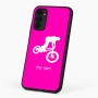 כיסוי בעיצוב אישי עם השם שלך לדגם - Motorola G96 בעיצוב רוכב אופניים