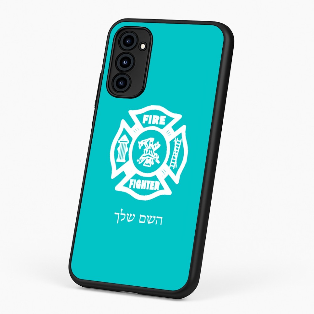 כיסוי בעיצוב אישי עם השם שלך לדגם - Motorola G96 בעיצוב כבאי - תגית