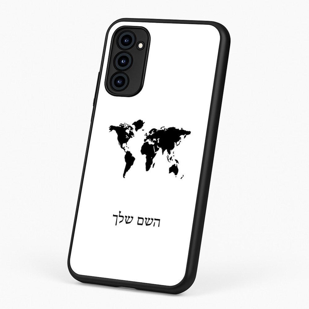 כיסוי בעיצוב אישי עם השם שלך לדגם - Motorola G96 בעיצוב מפת העולם