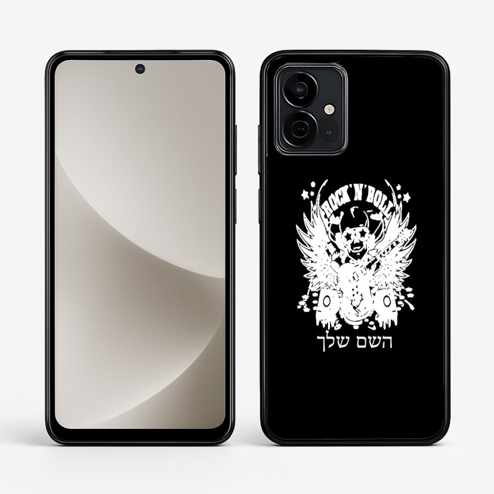 כיסוי בעיצוב אישי עם השם שלך לדגם - Motorola G96 בעיצוב רוקנרול