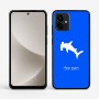 כיסוי בעיצוב אישי עם השם שלך לדגם - Motorola G96 בעיצוב כריש ראש פטיש