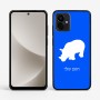 כיסוי בעיצוב אישי עם השם שלך לדגם - Motorola G96 בעיצוב קרנף