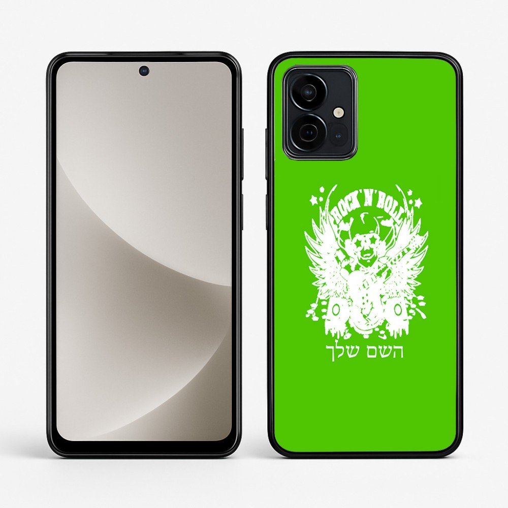 כיסוי בעיצוב אישי עם השם שלך לדגם - Motorola G96 בעיצוב רוקנרול