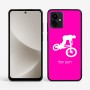 כיסוי בעיצוב אישי עם השם שלך לדגם - Motorola G96 בעיצוב רוכב אופניים