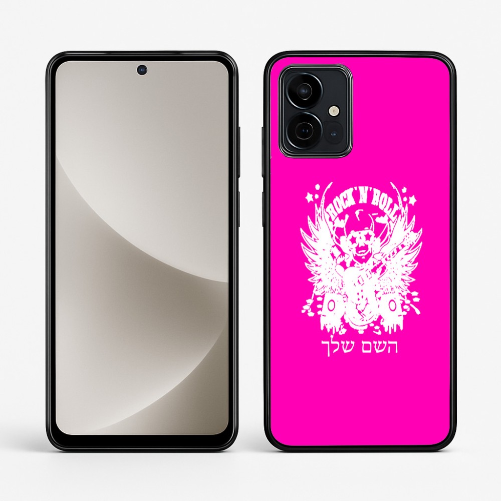 כיסוי בעיצוב אישי עם השם שלך לדגם - Motorola G96 בעיצוב רוקנרול