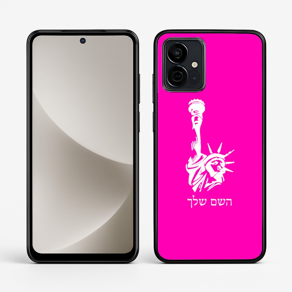 כיסוי בעיצוב אישי עם השם שלך לדגם - Motorola G96 בעיצוב פסל החירות