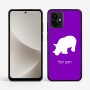 כיסוי בעיצוב אישי עם השם שלך לדגם - Motorola G96 בעיצוב קרנף