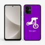 כיסוי בעיצוב אישי עם השם שלך לדגם - Motorola G96 בעיצוב רוכב אופניים