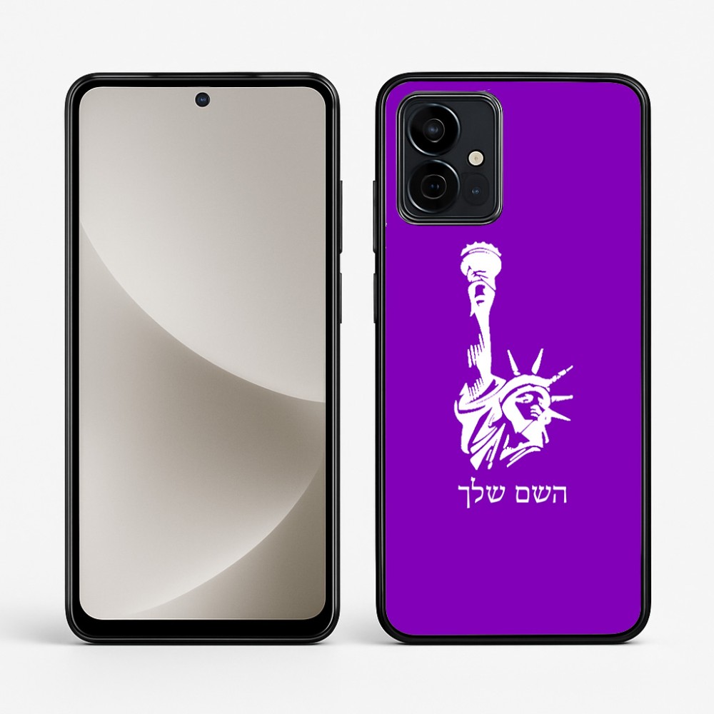 כיסוי בעיצוב אישי עם השם שלך לדגם - Motorola G96 בעיצוב פסל החירות