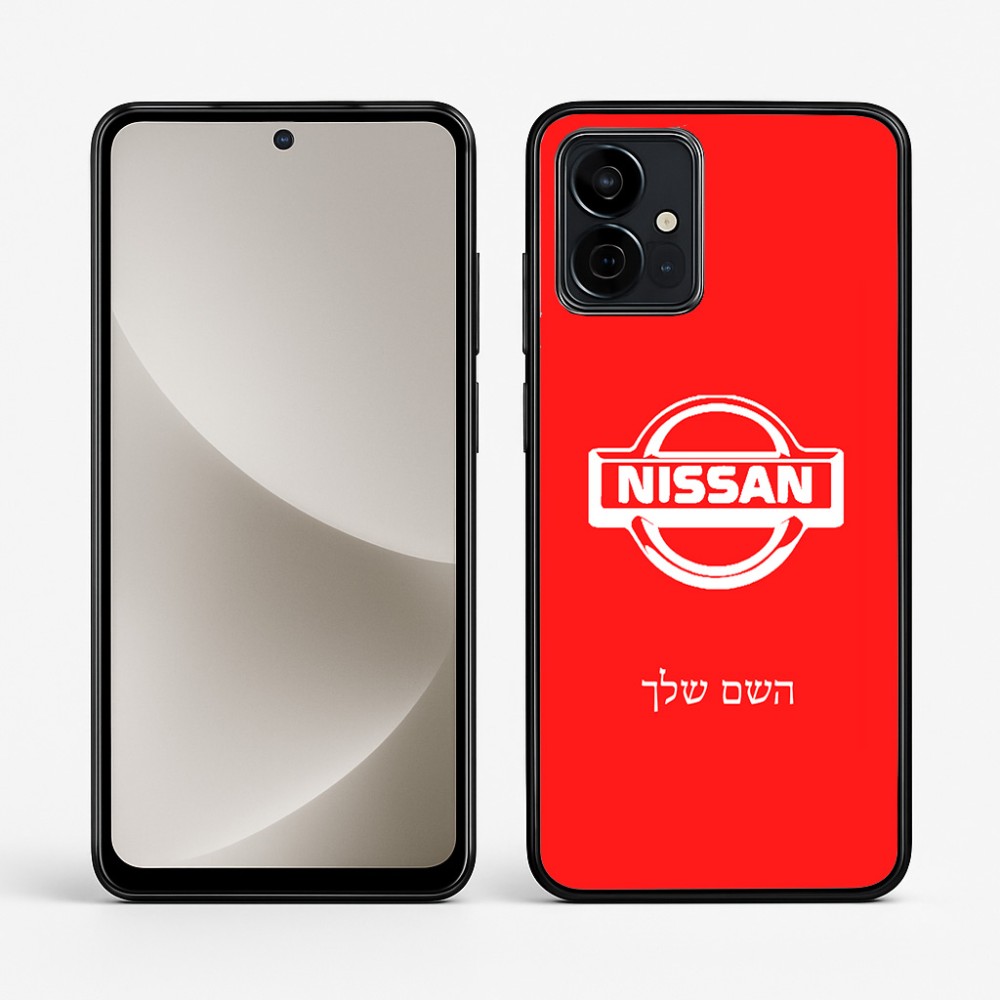 כיסוי בעיצוב אישי עם השם שלך לדגם - Motorola G96 בעיצוב ניסאן
