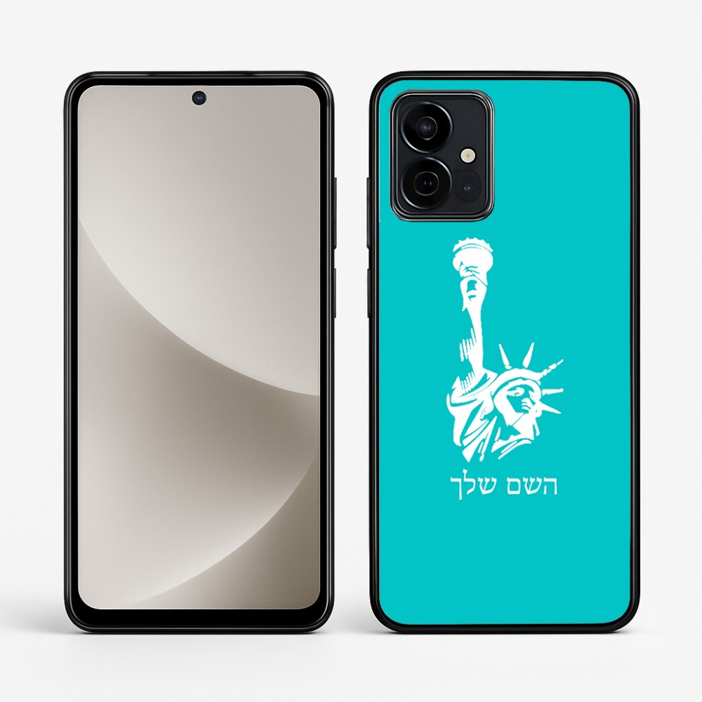 כיסוי בעיצוב אישי עם השם שלך לדגם - Motorola G96 בעיצוב פסל החירות