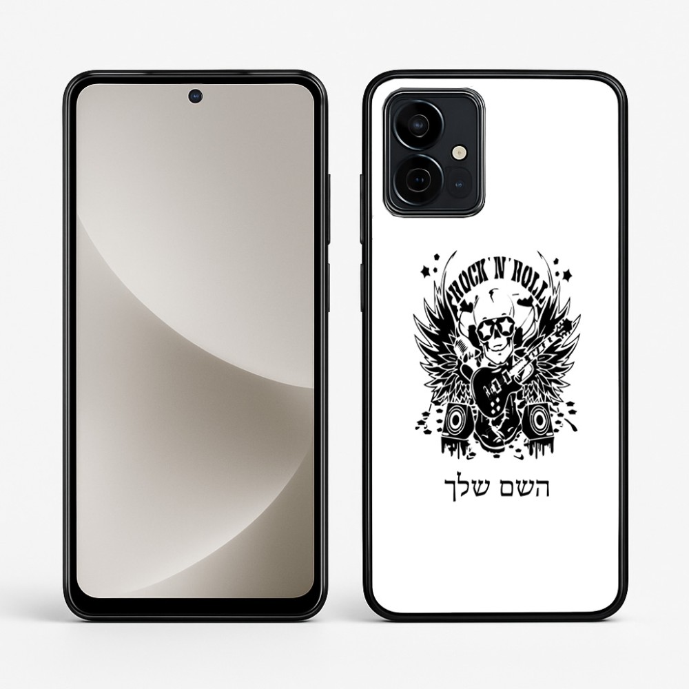 כיסוי בעיצוב אישי עם השם שלך לדגם - Motorola G96 בעיצוב רוקנרול