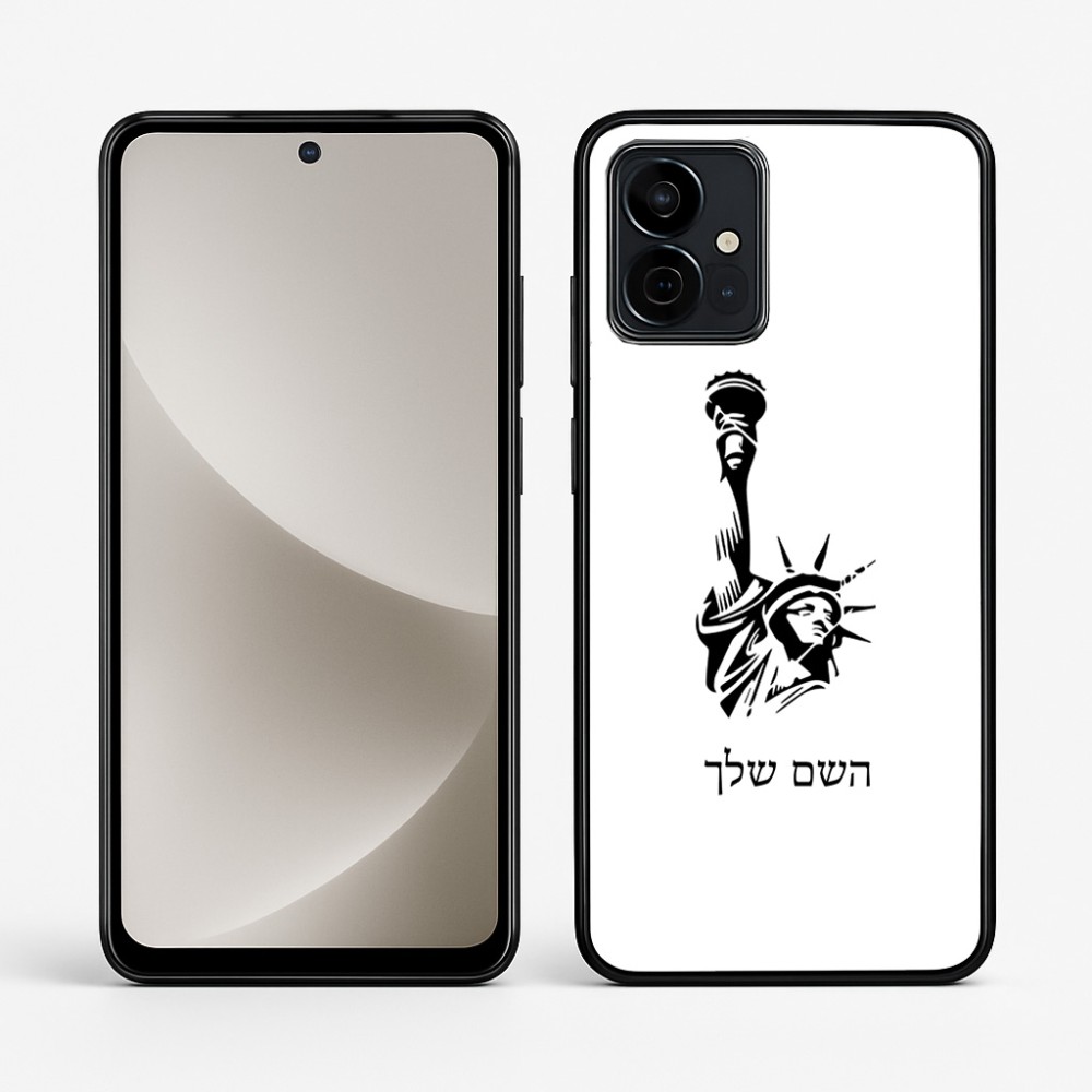 כיסוי בעיצוב אישי עם השם שלך לדגם - Motorola G96 בעיצוב פסל החירות