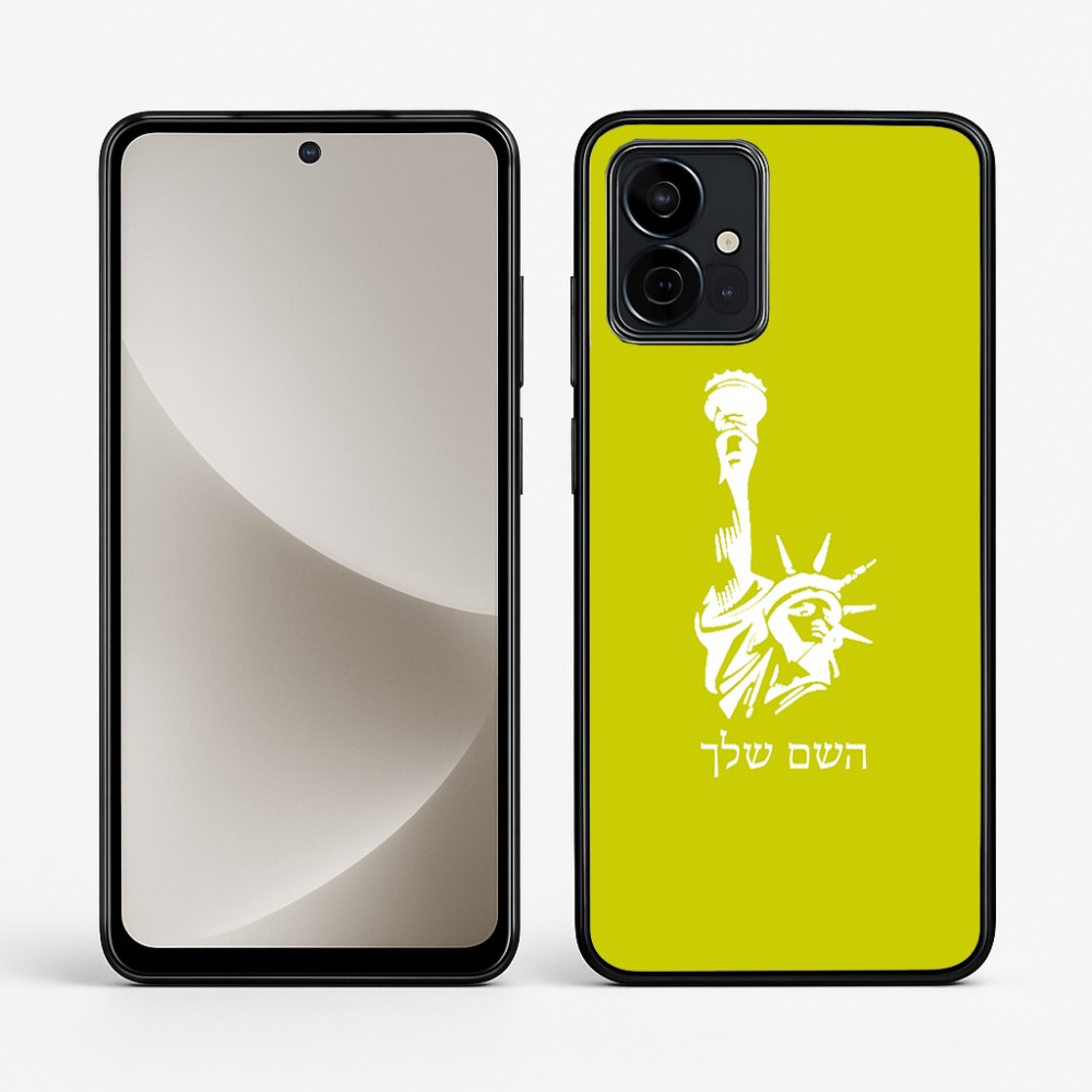 כיסוי בעיצוב אישי עם השם שלך לדגם - Motorola G96 בעיצוב פסל החירות