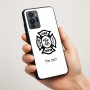 כיסוי בעיצוב אישי עם השם שלך לדגם - Motorola G96 בעיצוב כבאי - תגית