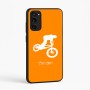 כיסוי בעיצוב אישי עם השם שלך לדגם - Motorola Moto E15 4G בעיצוב רוכב אופניים