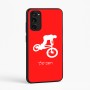 כיסוי בעיצוב אישי עם השם שלך לדגם - Motorola Moto E15 4G בעיצוב רוכב אופניים